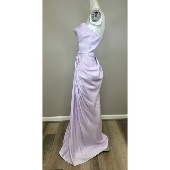 NWT Lela Rose Draped Satin-Crepe Strapless Gown Size 6 $2490 - Picture 8 of 12